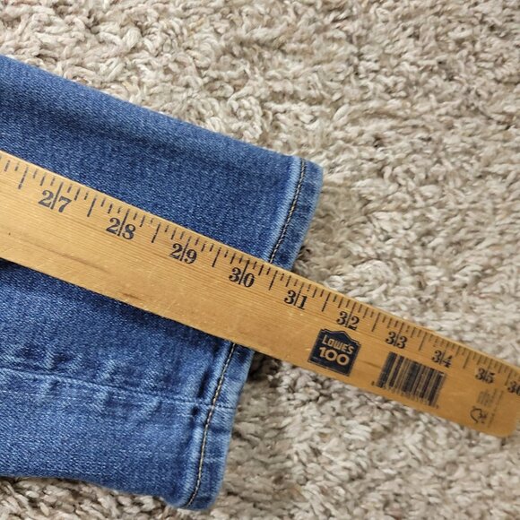 American Eagle Jeans Mens 34x30.5 Tag 34x32 Skinny Dark Wash Distressed - Picture 5 of 8